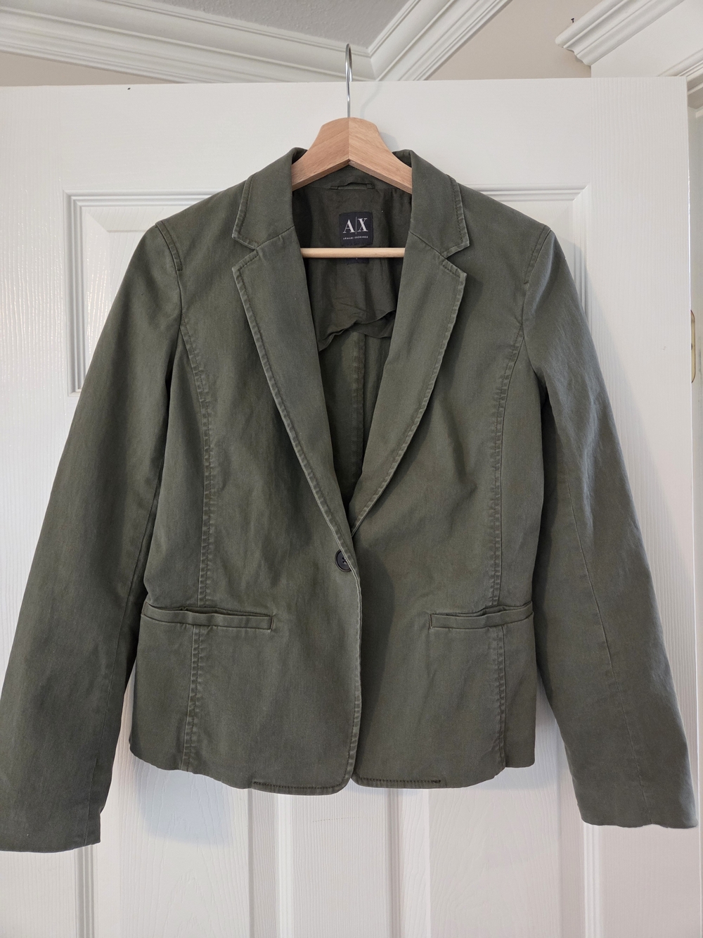 Armani Exchange A|X Olive  Tailored Blazer Jacket Size 8